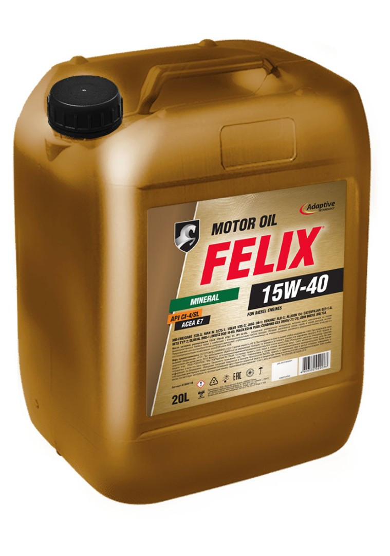 Изображение Масло моторное  FELIX 15W-40 L 20л №1